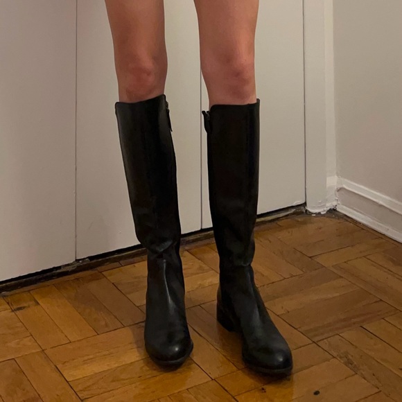 Franco Sarto Black Genuine Leather Riding Boot - New Condition - Picture 4 of 6